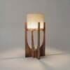 Solitaire Wooden Table Lamp with Brown Base and Premium White Fabric Lampshade