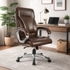 Adiko High Back Executive Revolving Office Chair In Brown