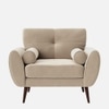 Faro Velvet 1 Seater Sofa in Cream Colour