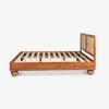 Abacus Solid Wood Queen  Size Upholstered Bed Without Storage (Kiara Finish)