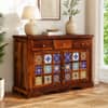 Rangrez Two Door Sheesham Wood Sideboard in Honey Oak Finish