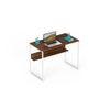 Corbyn Solo Engineered Wood Study, Laptop Table for Home or Office, WFH Desk with Additional Shelves Storage for Books and Décor Display for Adults Kids Students (Brown Maple & White Legs)