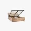 Kyoto Solid Wood Queen Hydraulic Bed in Brown Colour