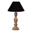 Devansh Black Cotton Table Lamp With  Wood Natural Base (10X18 Inches)-28