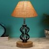 Sutton Beige Jute Table lamp with Wood & Iron Base