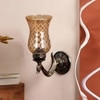Devansh Metal Electric Wall Light in Antique gold Colour with Lavender Shade Count of 1 Light