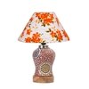 Devansh Conical Multi Cotton Shade Lamp With Wood & Mosaic Glass Base For Decoration/Office/Home/Gifting/Study For Decoration/Office/Home/Gifting/Study -(10X10X14.5) Inches -A