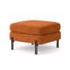 Doe Buck Luxe Boucle Square Ottoman in Rust Colour with Black Metal Legs