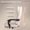 Kepler Brooks Italia Premium Leatherette Office Desk Chair in Off White Colour