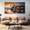 The Castle Decor Abstract Art Wall Painting Wooden Framed Digital Painting 27x48 Inch (Style 11)