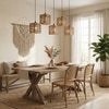 Lyon 5 Series Brown Solid Wood Cluster Hanging Light