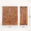 Parquet Sheesham Wood Bar Cabinet In Teak Finish