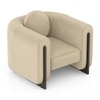 Reno Lounge Chair in Biscuit Velvet Colour