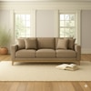 Airy 3 Seater Sofa In Leatherette Beige Color