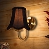 Devansh Steel Wall Mounted Lamp With Black Cotton Shade