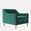 Fame Velvet 1 Seater Sofa in T Blue Colour