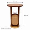 Elegant Mid Modern Cane Accent Side Table with Brass Finish Base