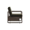 Moreno 2 Seater Solid Wood Sofa in Danish Walnut Finish and Juniper Green Fabric