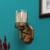 Eliante Modern Wall Lights Mild Steel & Glass Material Antique Gold & Champaign Finish