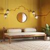 Emma Diwan in Teak Finish with Macadamia Brown Fabric Colour