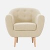 Colam Velvet 1 Seater Sofa in Cream Colour