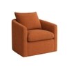 Oxford Boucle Fabric Lounge Chair in Orange Colour