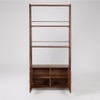 Noah Solid Wood Bookshelf with Storage Unit in Brown Colour