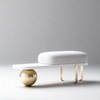 Noble Aura Metal Bench in White Finish