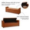 Sibol Leatherette  2 Seater Ottoman Bench with Storage  in Tan Color