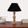 Devansh Black Cotton Table Lamp With  Wood Natural Base (10X18 Inches)-28