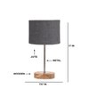 Devansh Grey Jute   Table Lamp With  Natural  Wood Base  & Steel Pipe (7X17 Inches)-17