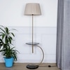 Jigger Metal Multiutility Shelf Floor Lamp With Beige Shade