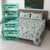 White & Green  Color Geometric 350 TC Cotton Flat Super King Bed Size Bedsheet With 2 Pilllow Covers  Threads