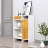 Hexa Red Multipurpose Storage Cabinet With 1 Drawer 1 Door in Frosty White And Giant Wood Colour