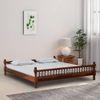 Wood Solid Wood King Size Non Storage Bed In Honey Oak Finish