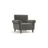 Oxford 1 Seater Fabric Sofa in Ash Grey Velvet Colour