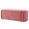 Risibol   Velvet 2 Seater Ottoman Bench  with Storage in Peach Color