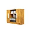 Hexa Red Bookshelf Engineered Wood Display Cabinet with Storage in Giant Wood Colour