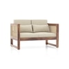 Korai Plus Two seater sofa -Finish -Teak,Fabric - Macadamia Brown Hopsack weave