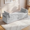 Jedlo Velvet 2 Seater Ottoman Bench with Storage in Grey  Color