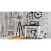 Hubble Tripod Floor Lamp Colour Natural Linen Drum Shade