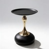 CalmEdge Metal Side Table in Golden & Black Colour