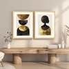 Boho Face Set of 2 Framed Posters Wall Art Decor 45x60 cm