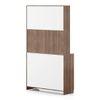 Hubert 6 Door Tall Display Cabinet in Classic Walnut Finish