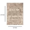 Distressed Traditional Ivory Brown Wool Silk Hand Tufted Area Rug 12x15