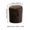 Wayne Solid Wood Ottoman Pouffee in Taupe Brown Velvet
