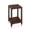 Sera Rectangular Solid Wood and Square Solid Wood Nested Coffee Table with Square Solid Wood Side Table in Walnut Finish