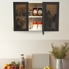 Aluminium Black Profile 3 Brown Tinted Glass Handless Shutters Wall Cabinet In Highland Pine Finish