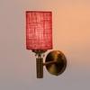 Devansh Metal Electric Wall Light in Gold Colour with Maroon Shade Count of 1 Light