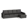 Apollo Sofa (Colour : Steel, Cushion : Soft, Back Type : High Back, Seating Capacity : Right Aligned 3 Seater + Right Aligned Chaise + Ottoman)
